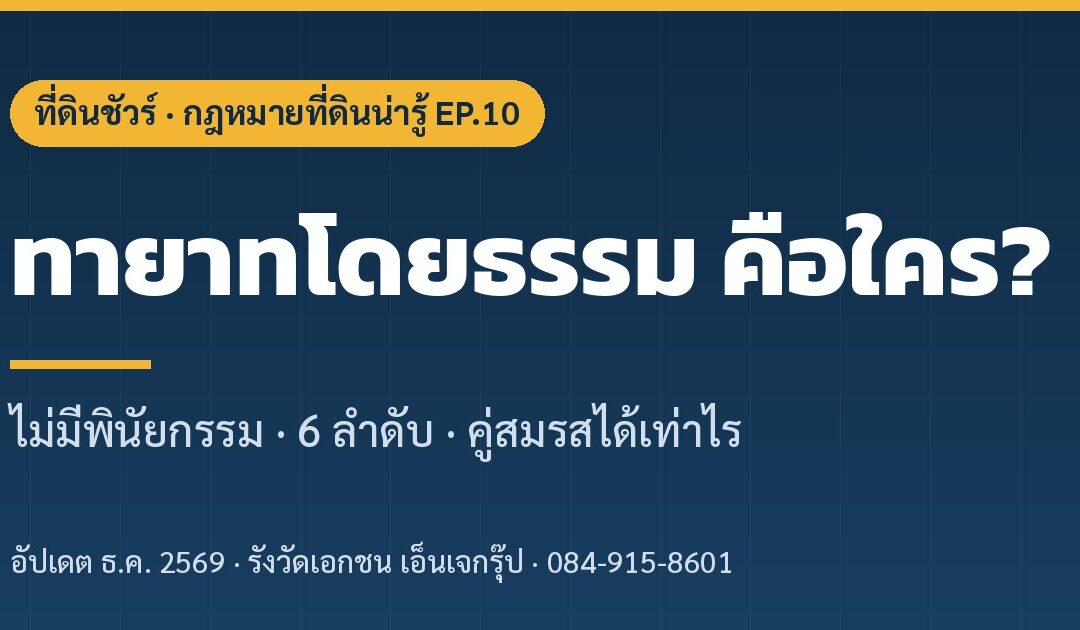 ปกบทความ ทายาทโดยธรรม คือใคร EP.10 ที่ดินชัวร์
